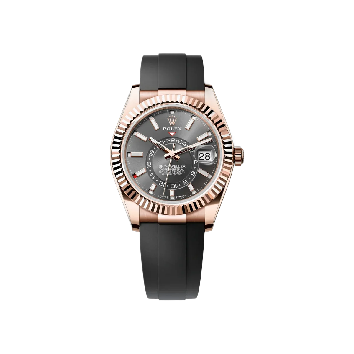 Rolex Sky-Dweller 336235-0004 Rose Gold 42mm Gray Dial Men's Watch