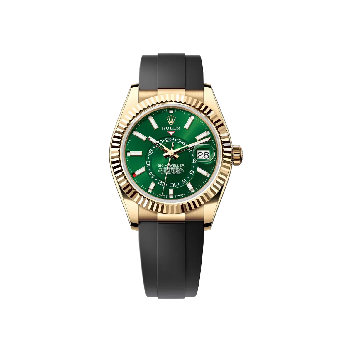 Rolex Sky-Dweller 336238-0004 Yellow Gold 42mm Green Dial Men's Watch
