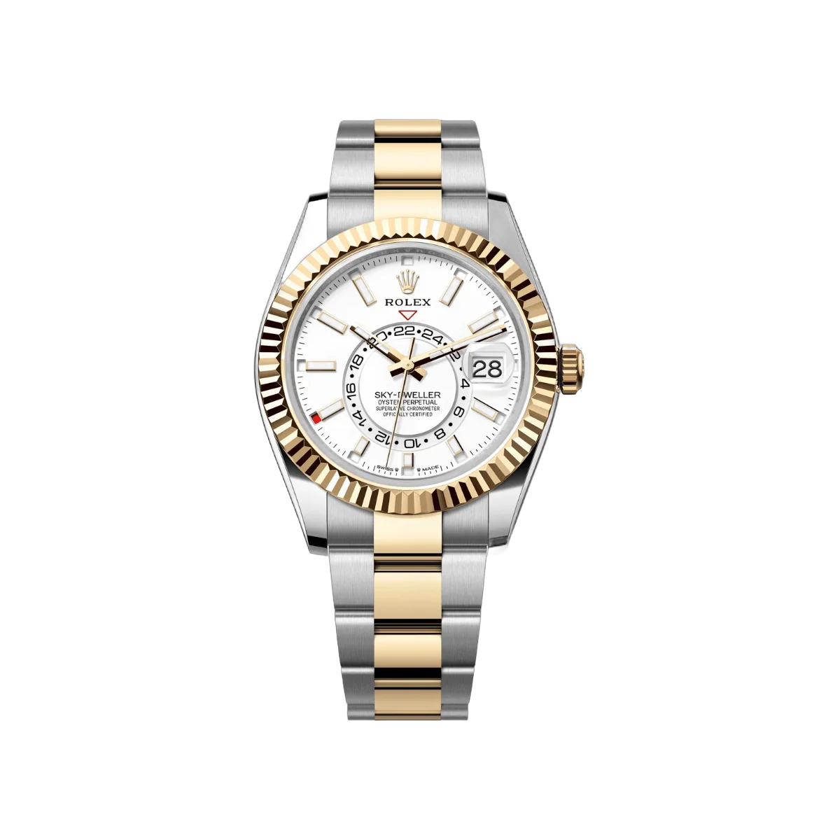 Rolex Sky Dweller 336933-0005 Oystersteel Yellow Gold Intense White Dial 42mm Men’s Watch