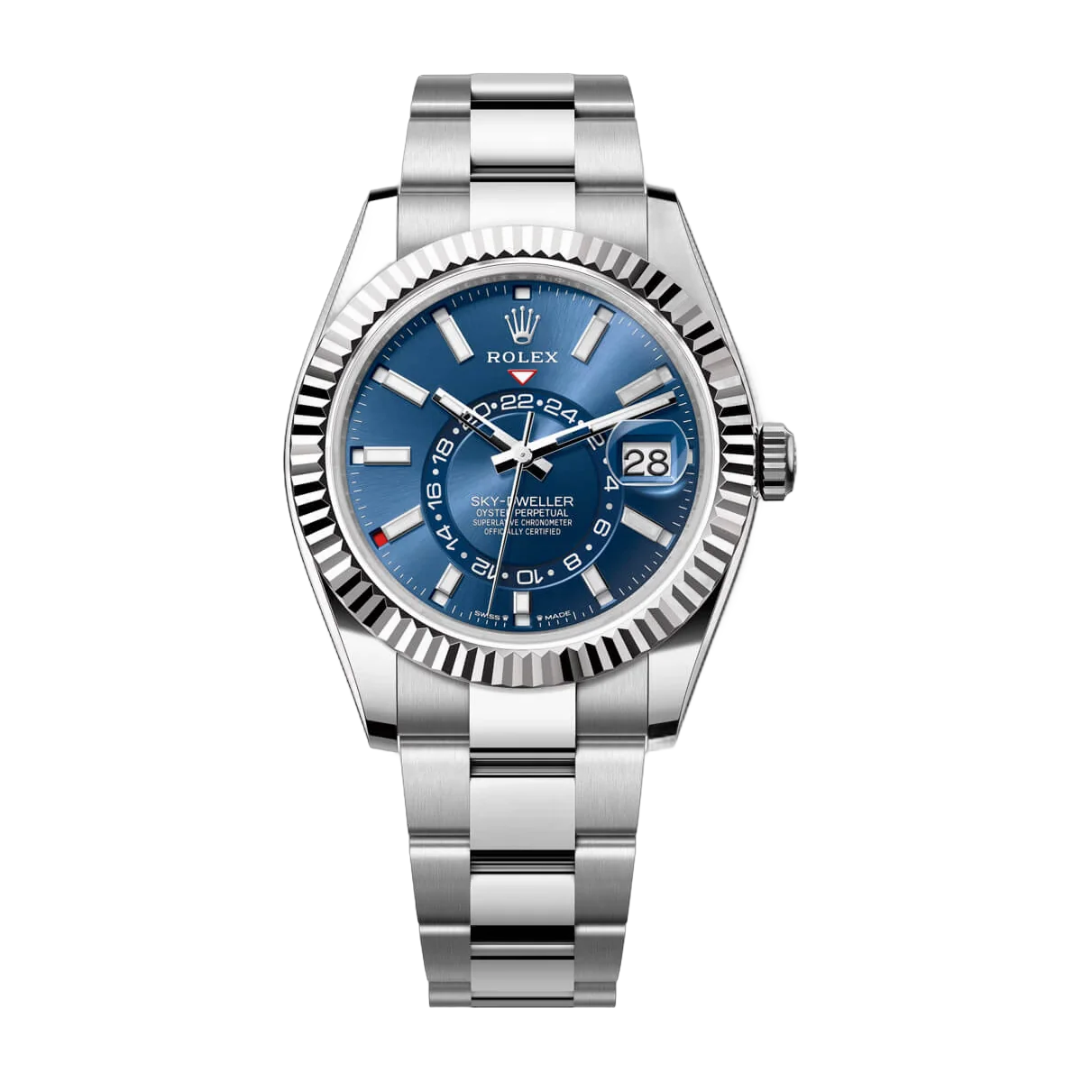 Rolex Sky Dweller 336934-0005 White Gold Bright Blue Dial 42mm Mens Watch
