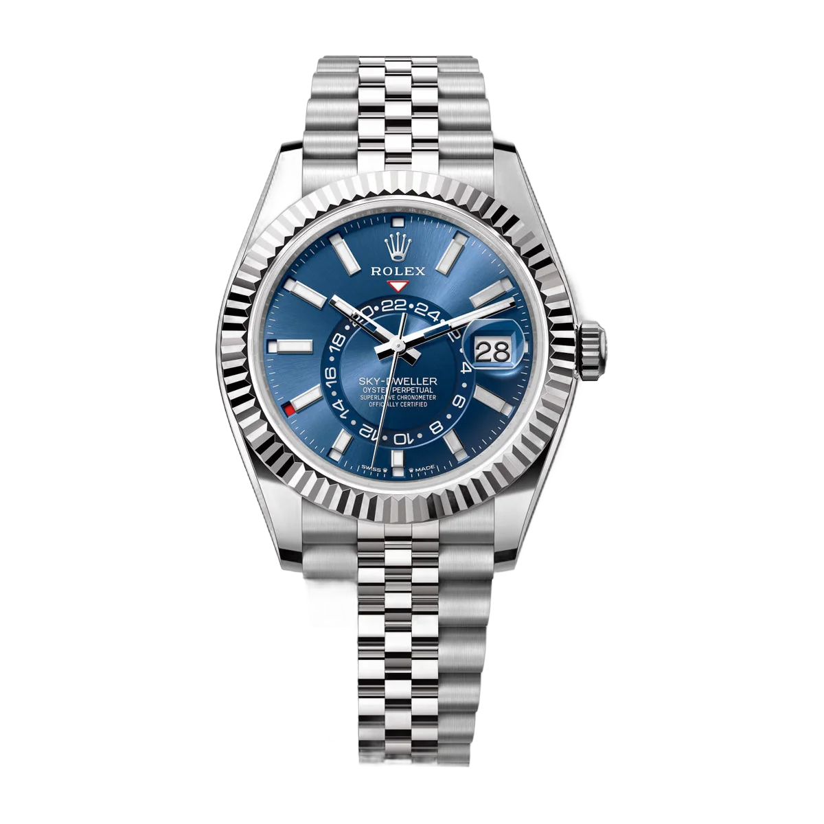 Rolex Sky Dweller 336934-0006 Oystersteel & White Gold Bright Blue Dial 42mm Men’s Watch