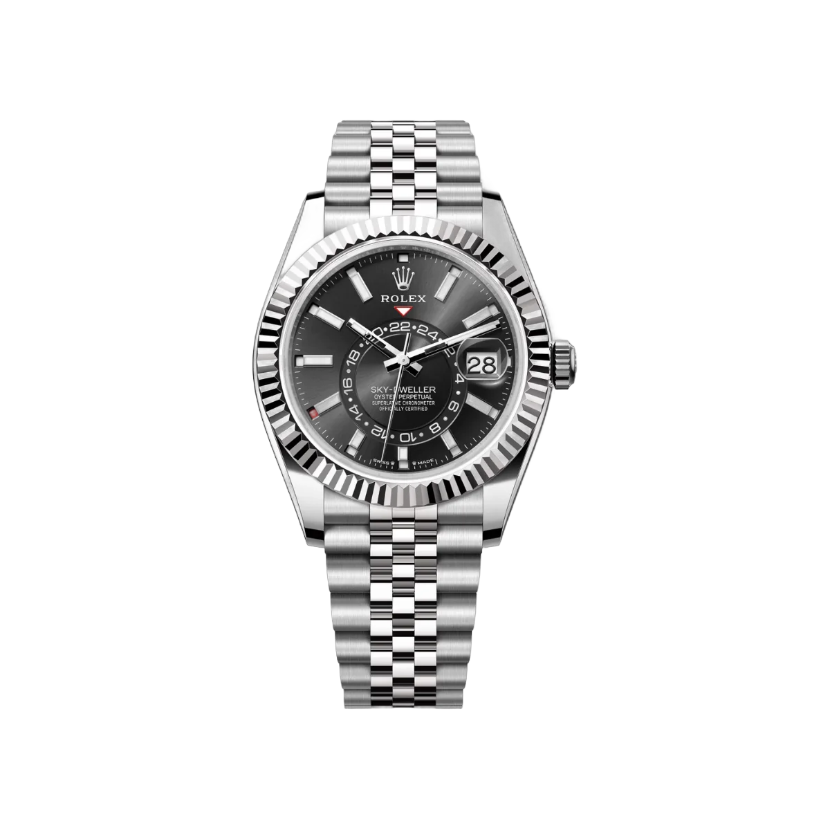 Rolex Sky Dweller 336934-0008 White Gold Bright Black Dial 42mm Men’s Watch