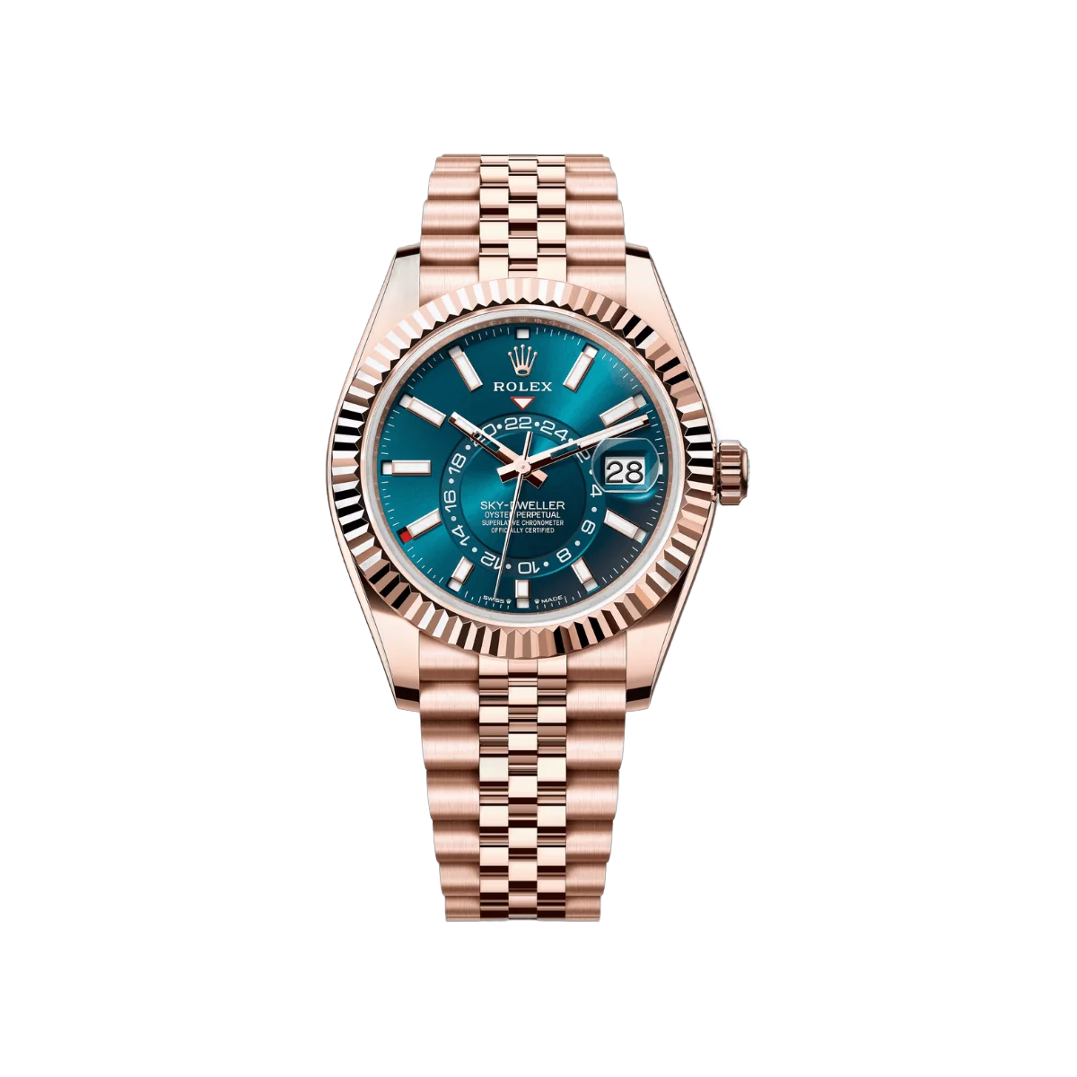 Rolex Sky Dweller 336935-0005 Everose Gold Blue-Green Dial 42mm Men’s Watch