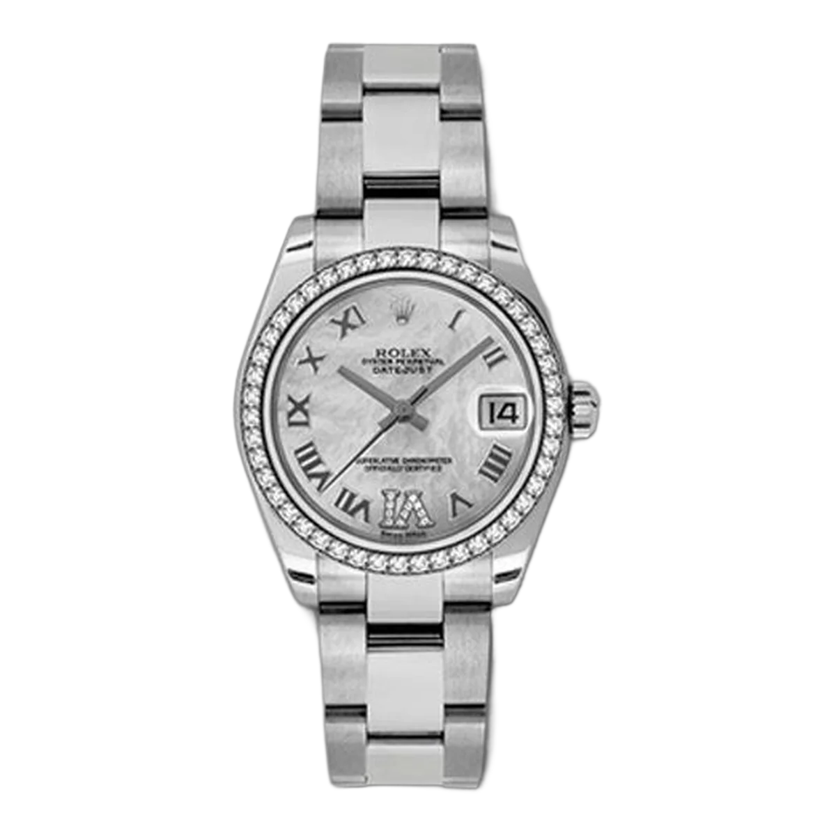 Rolex Steel And White Gold Datejust 31Mm Mother-Of-Pearl Ladies Watch Ref. 178384