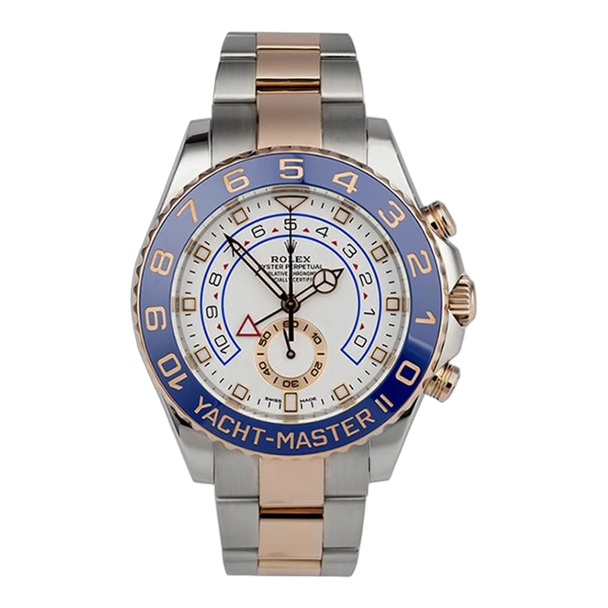 Rolex Yacht Master II 116681 White Dial Oyster Perpetual 44Mm Rose Gold & Stainless Steel Men's Watch