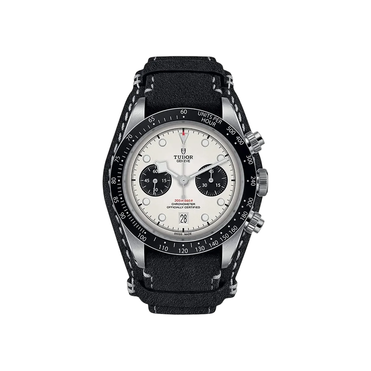 Tudor Black Bay Panda M79360N-0006 Stainless Steel Leather Strap 41mm White Dial Men's Watch