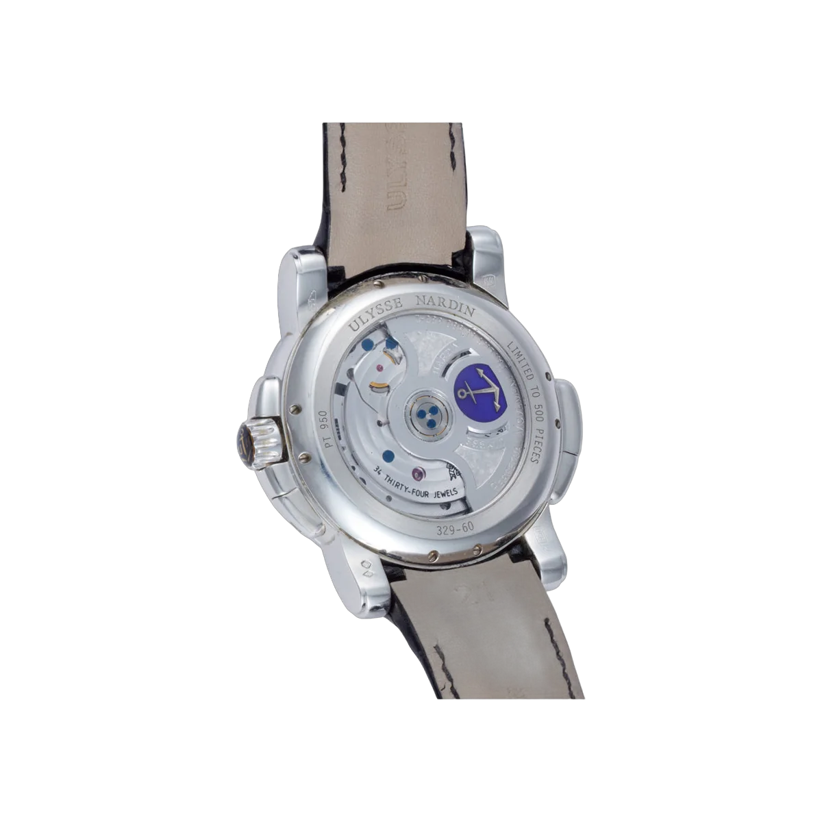 Ulysse Nardin GMT 329-60 Perpetual Platinum 42mm White Wave Dial Men's Watch – additional product photo 3