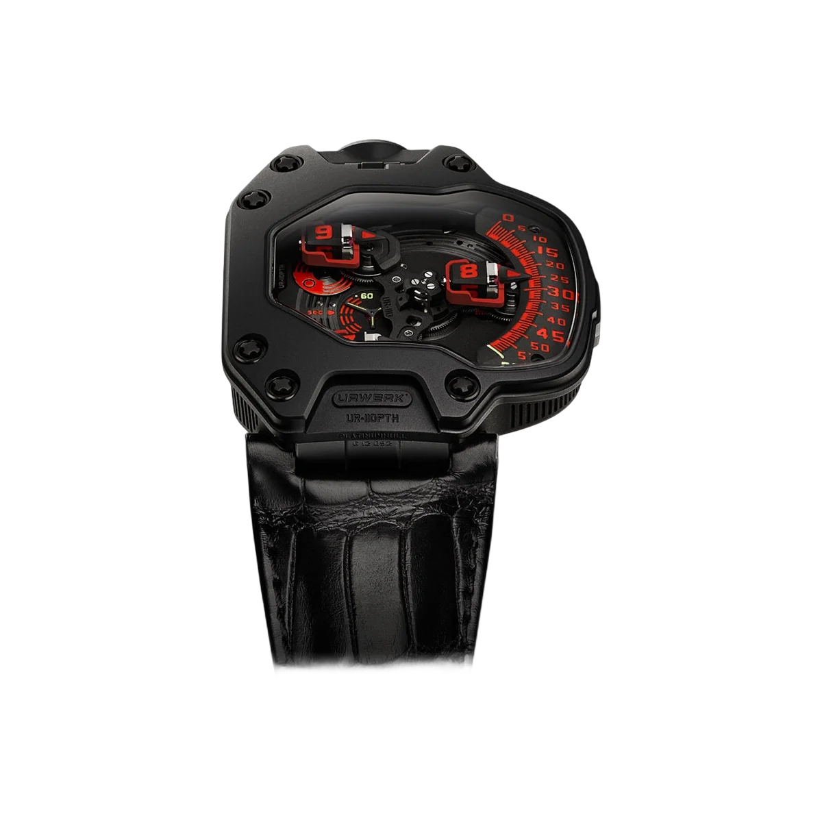 Urwerk UR-110 PTH Titanium and Blackened Platinum 47mm Black Dial Men's Watch