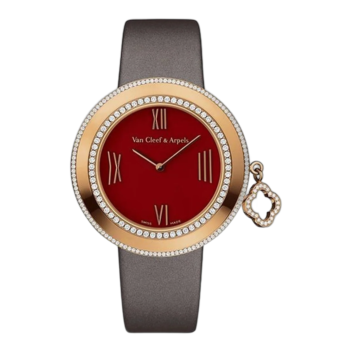 Van Cleef & Arpels Charms Red Carnelian Dial 38Mm 18K Rose Gold Ladies Watch