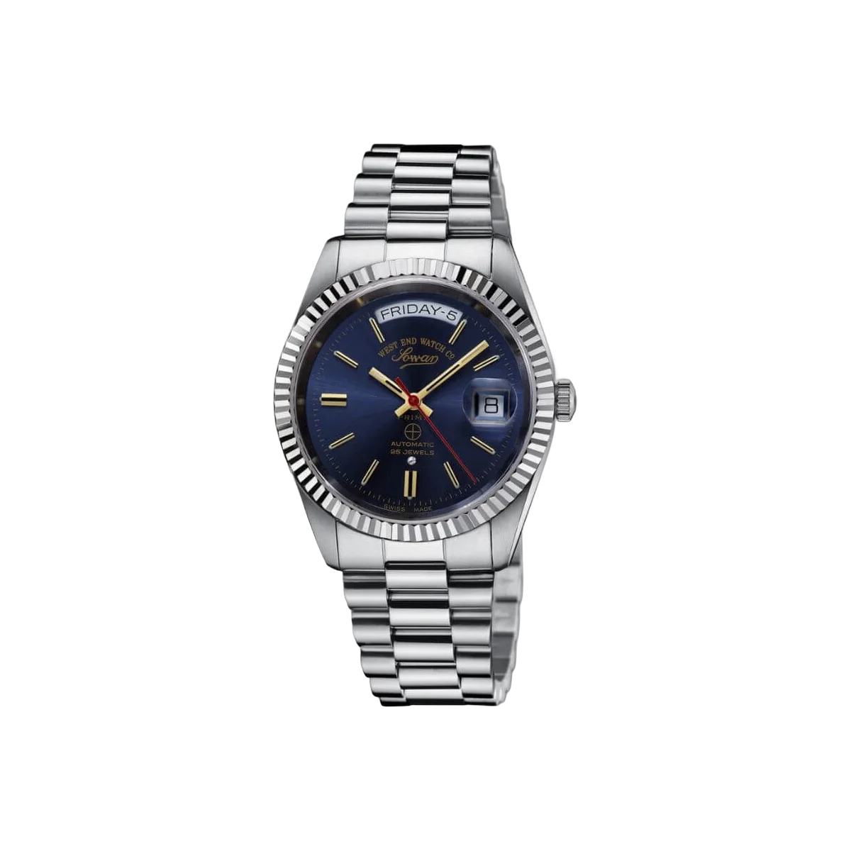 West End Watch Co. 6868.10.3226 Classic Sunray Blue Index Dial Jubilee Bracelet Men’s Watch