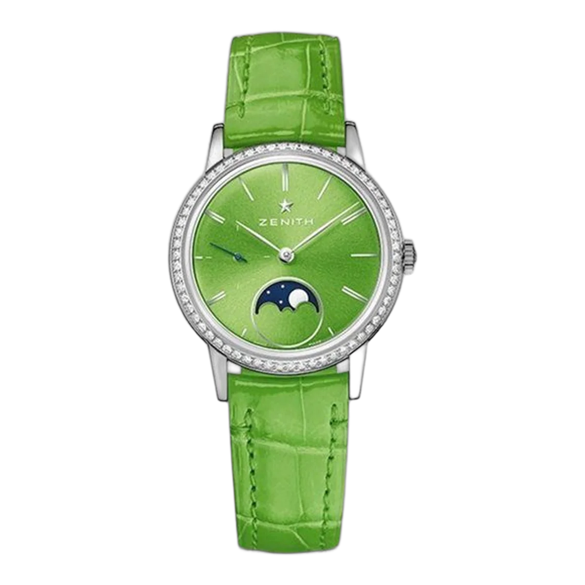 Zenith Elite Lady Moonphase Apple Green Lacquered 33Mm Ladies Watch Ref. 16.2332.692/64.C816