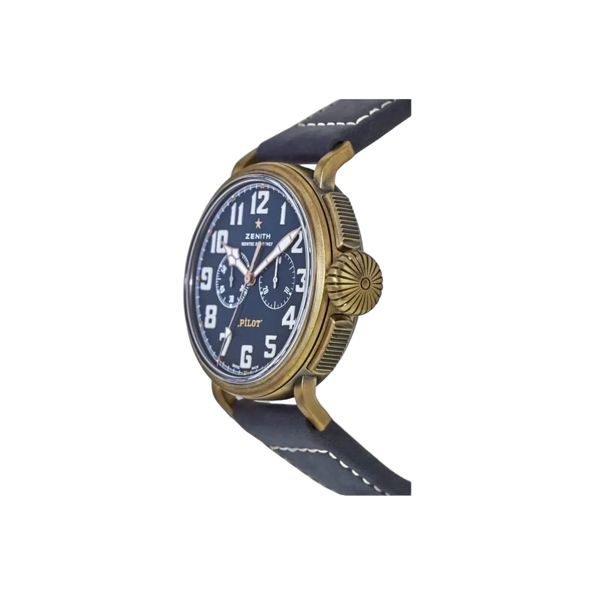 Zenith Pilot Type 20 29.2430.4069/57.C808 Chronograph Bronze Case Blue Dial Leather Strap Men's Watch – additional product photo 2