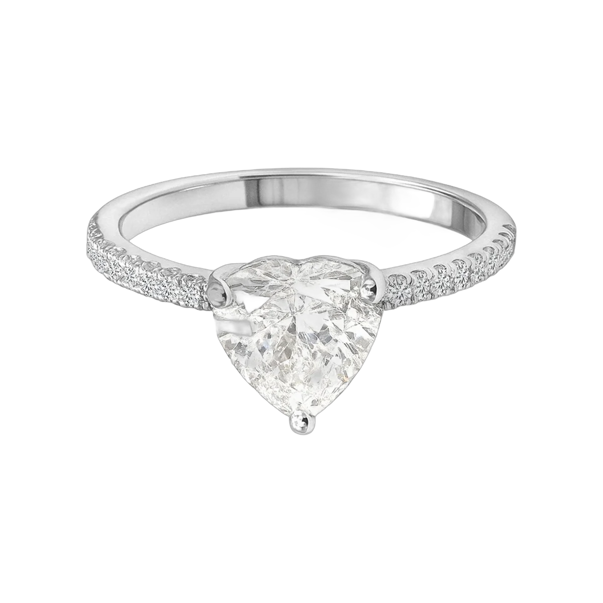 1.51 CT Heart Ring -1.73 CTS,R24R,Total Wt - 2.67gm