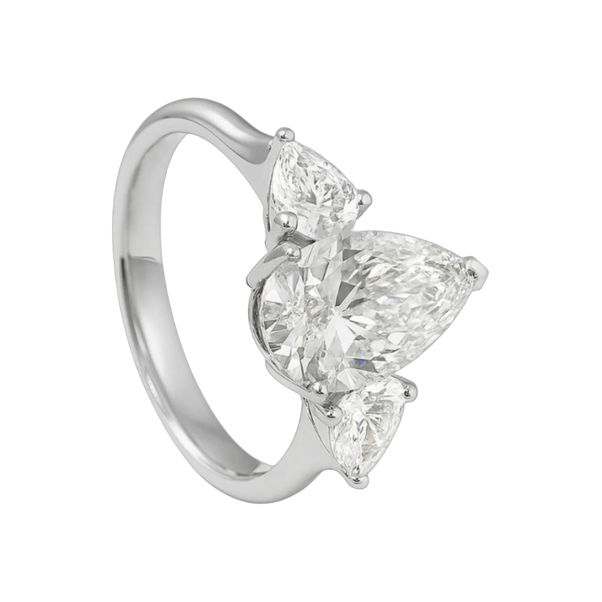 3 CT Pear Ring -3.51 CTS,R112R,J-K/SI,F-G/VS-SI,Total Wt - 3.89 gm – additional product photo 2