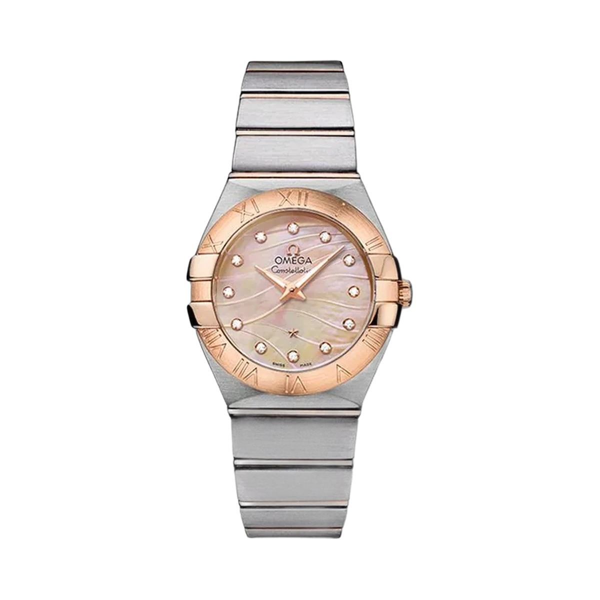Omega Constellation Stainless Steel & 18Kt Rose Gold 27Mm Ladies Watch