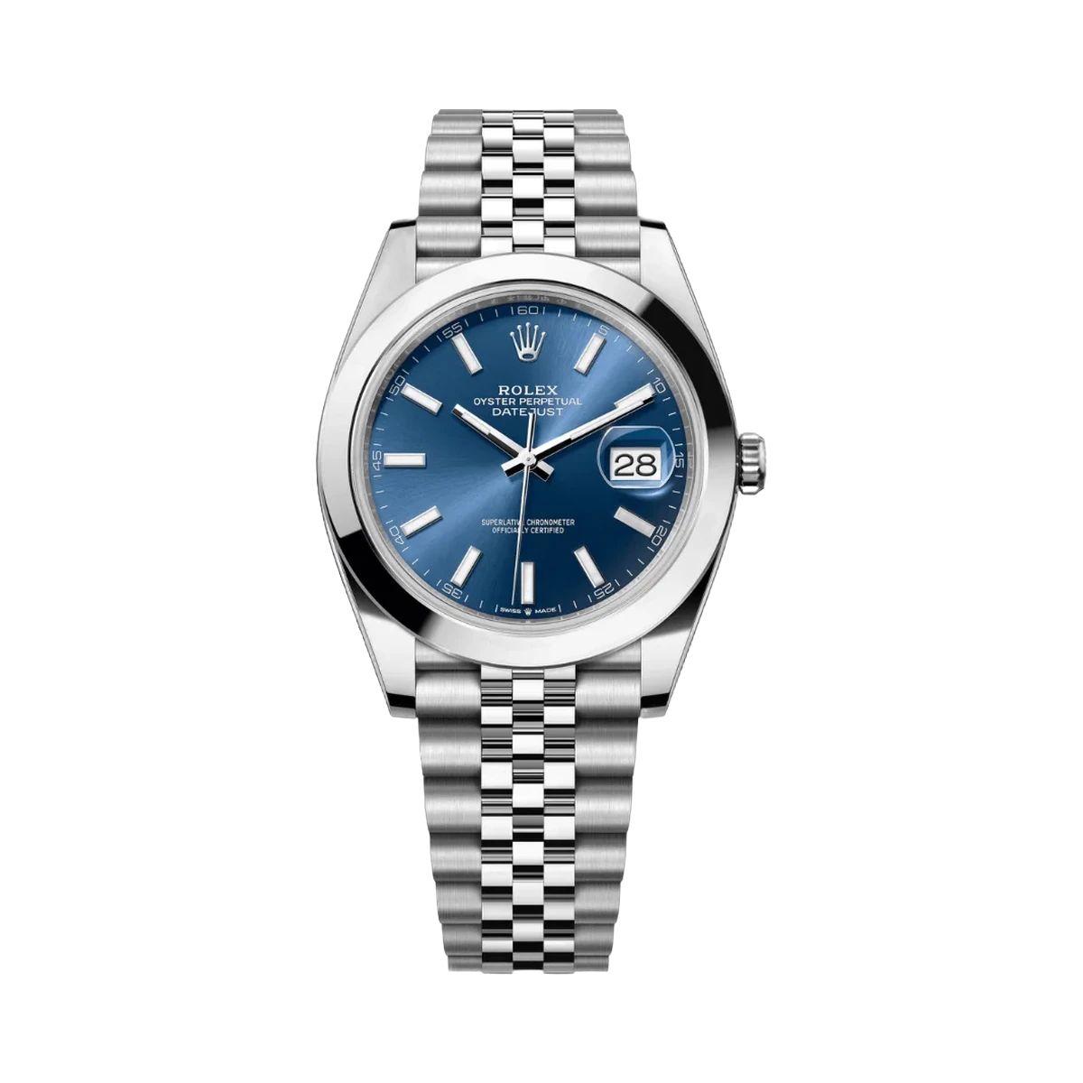 Rolex Datejust m126300-0002 Oyster Perpetual 41mm Blue Index Dial Mens Watch