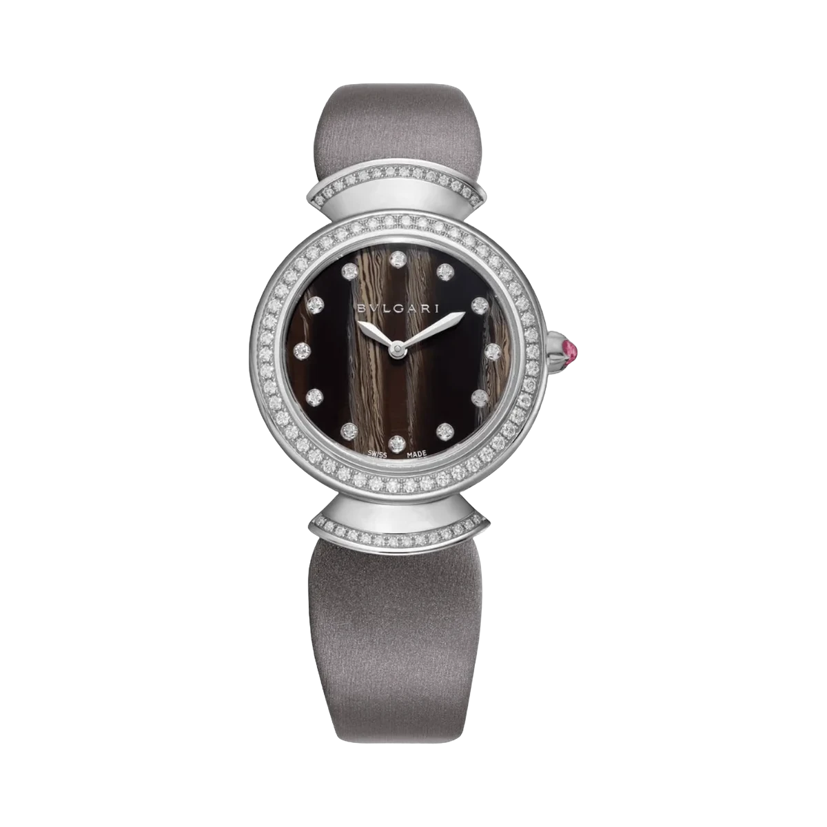 Bvlgari Diva 102434 DVW30BGDL/12 18Kt White Gold 30mm Black Dial Womens Watch