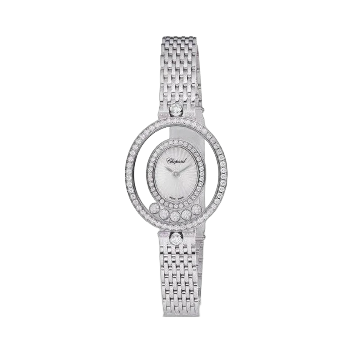 Chopard Happy Diamond 18Kt White Gold Oval Shape Ladies Watch