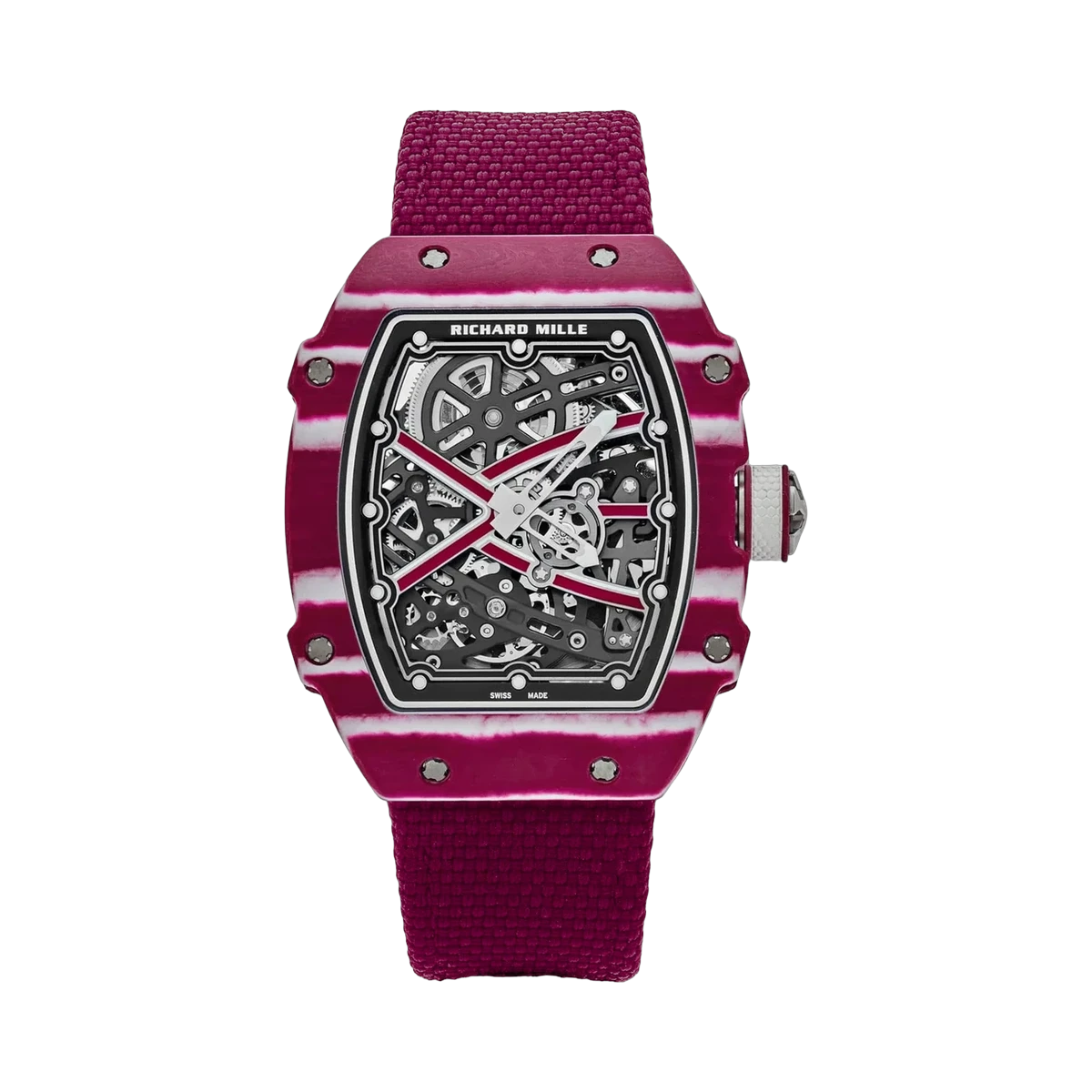 Richard Mille Rm 67-02 Ca-Fq High Jump "Mutaz Essa Barshim" 38.70Mm X 47.52Mm Quartz Carbon White Elastic Straps Unisex Watch