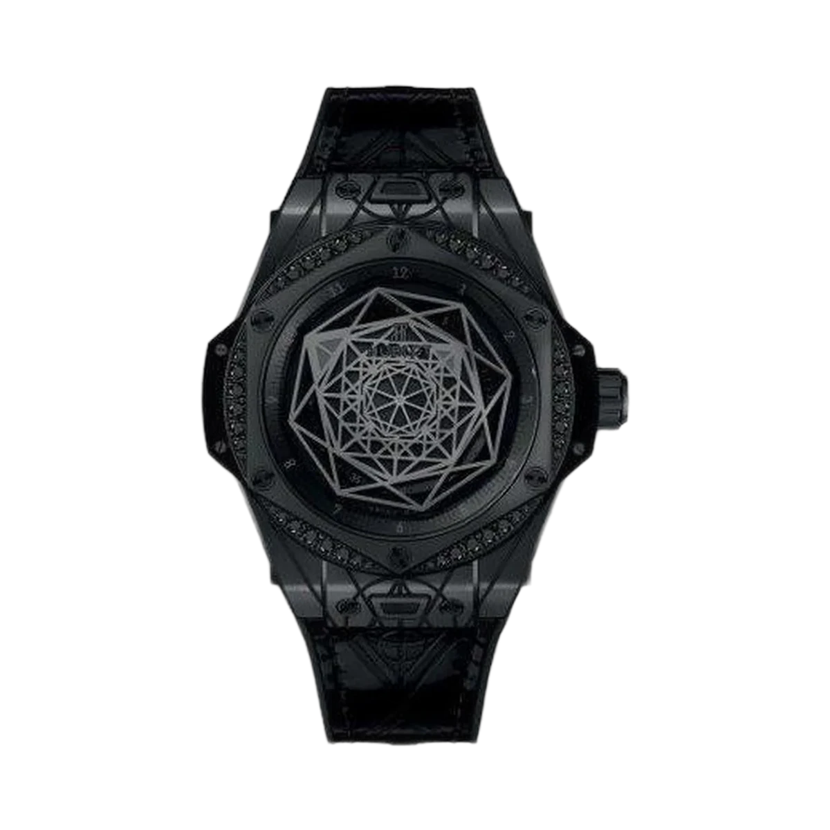 Hublot Big Bang Sang Bleu 全黑钻石限量版 100 枚陶瓷 39 毫米男士手表