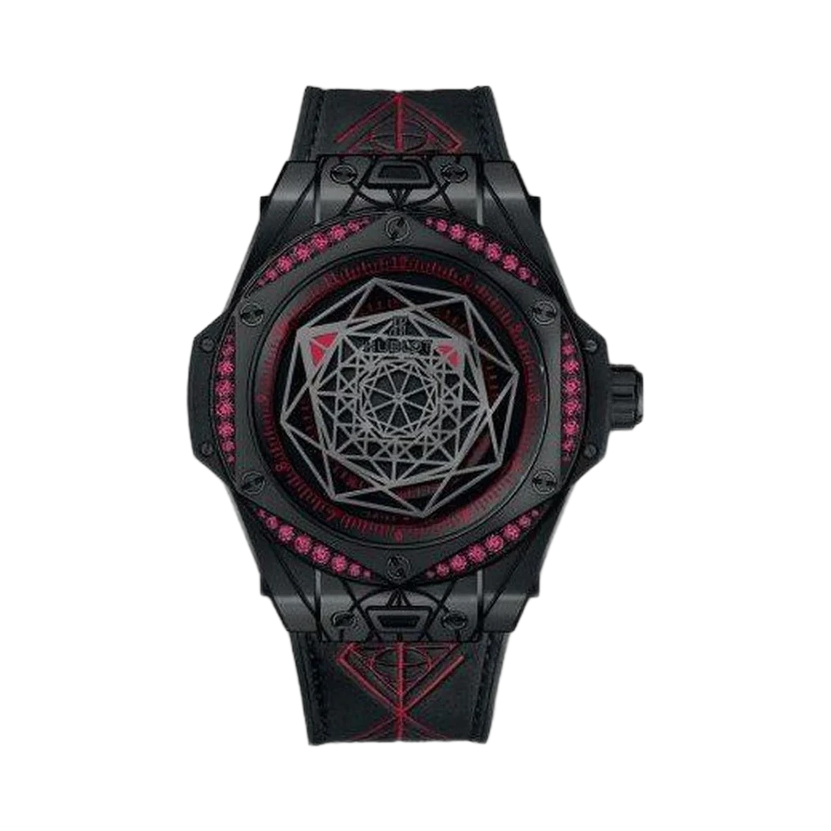 Hublot Big Bang Sang Bleu All Black Red Limited Edition Of 100 Pieces Ceramic 39Mm Men's Watch