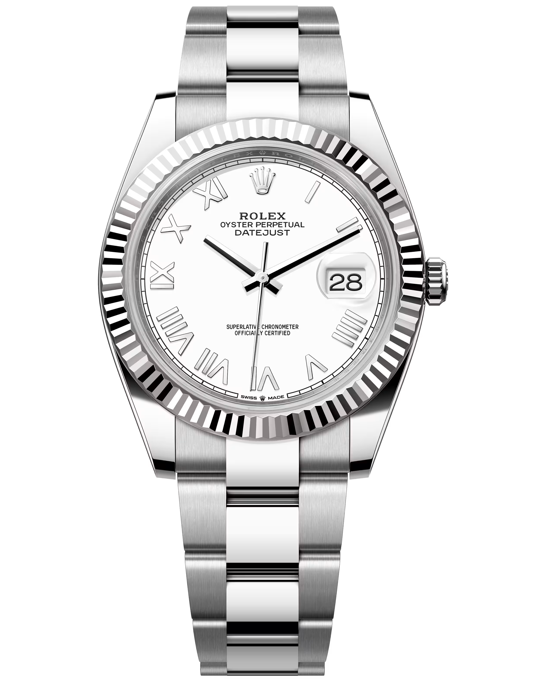 Rolex Datejust 41 Oyster Perpetual 126334-0023 White Gold Roman Numerals 41mm White Dial Mens Watch