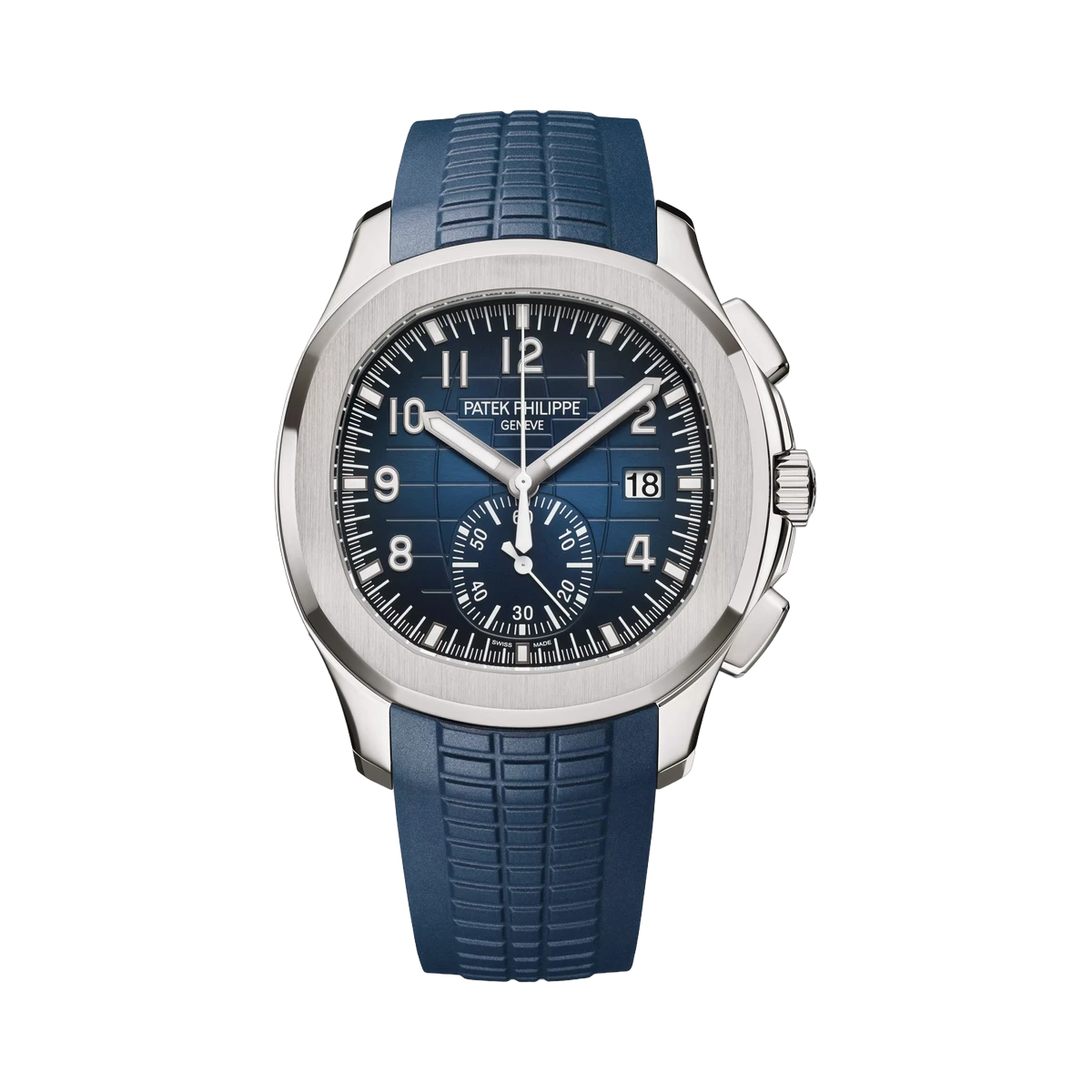 Patek Philippe Aquanaut 5968G-001 Blue Dial Flyback Chronograph 42.2mm18K White Gold Mid Night Blue Rubber Straps