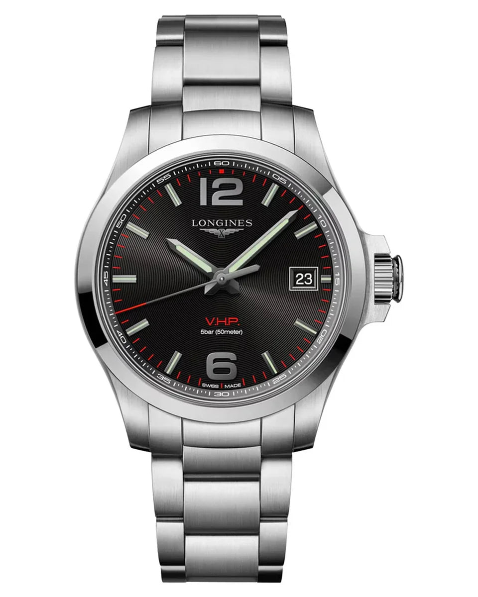 Longines Conquest VHP L3.716.4.56.6 GMT 41mm Black Dial Stainless Steel