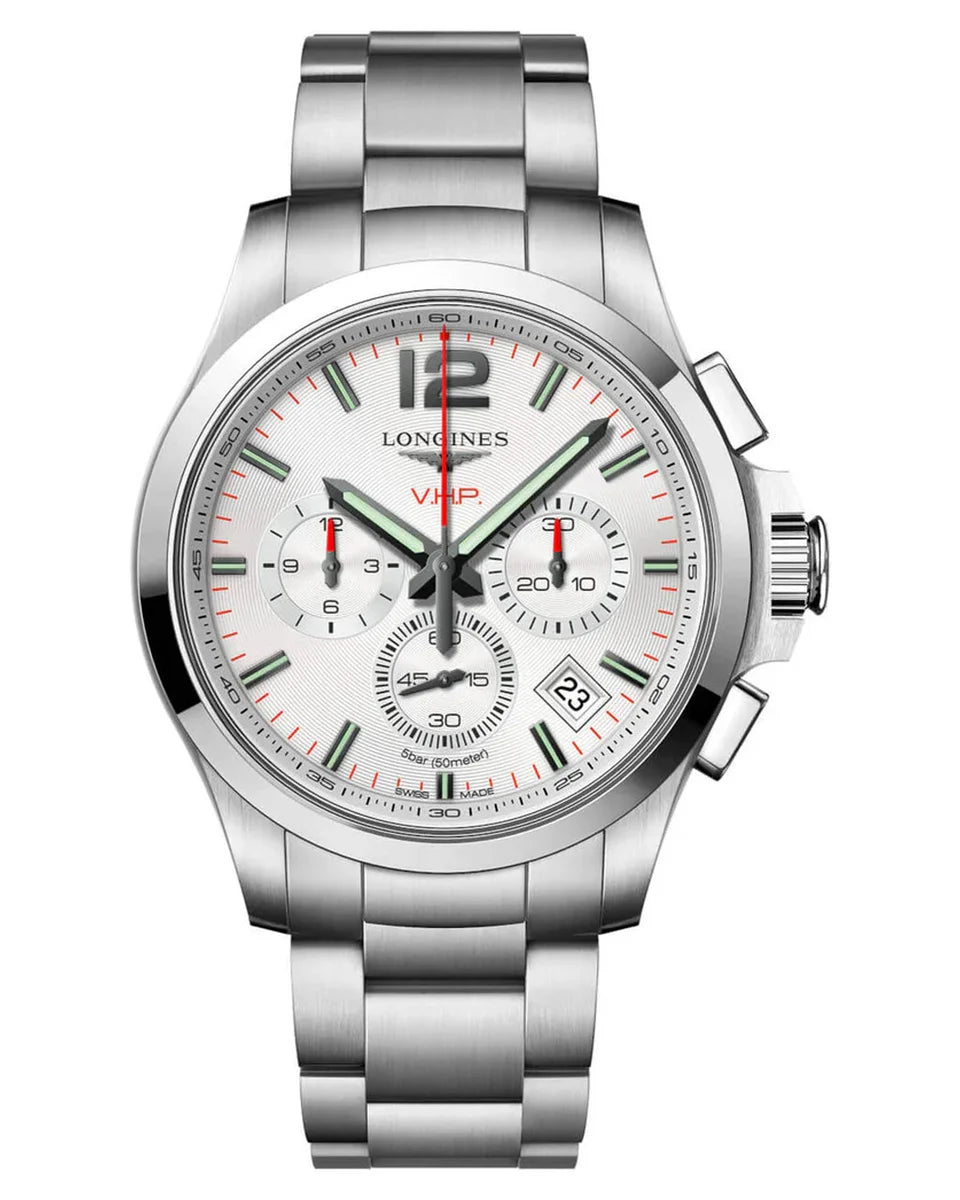 Longines Conquest VHP L3.717.4.76.6 Chronograph Silver Dial 42mm Stainless Steel