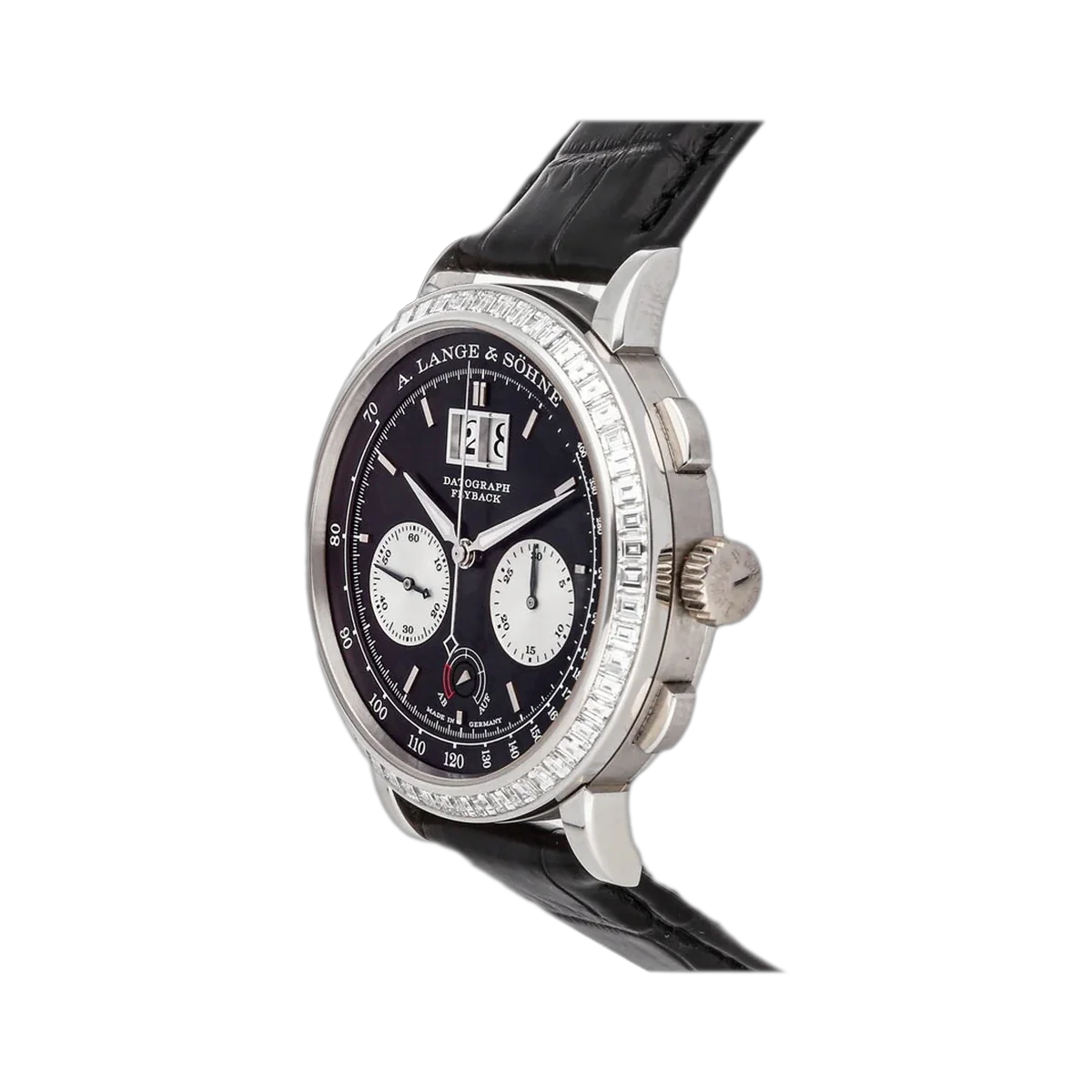A. Lange & Sohne Lange 405.835 Platinum Datograph Baguette Diamonds Black Dial 41mm Men's Watch – additional product photo 5