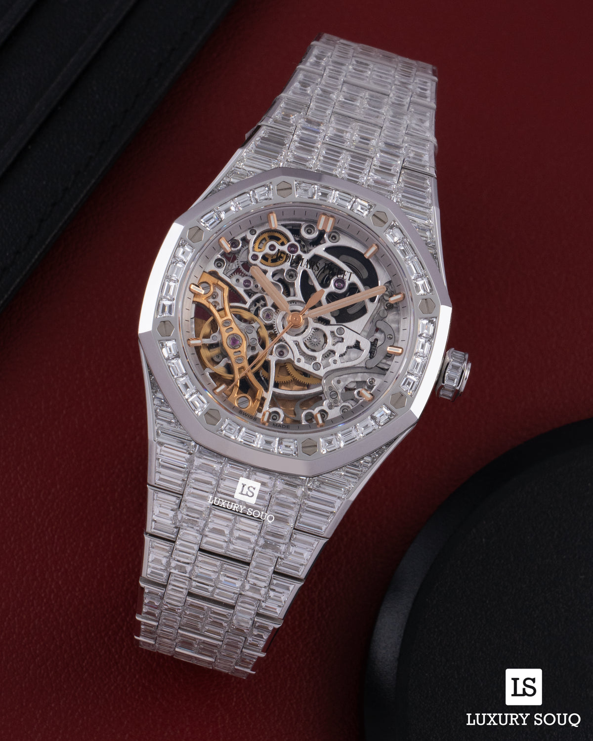 Audemars Piguet Royal Oak Double Balance Wheel Openworked White Gold Baguette Diamond 37mm 15469BC.ZZ.1260BC.01