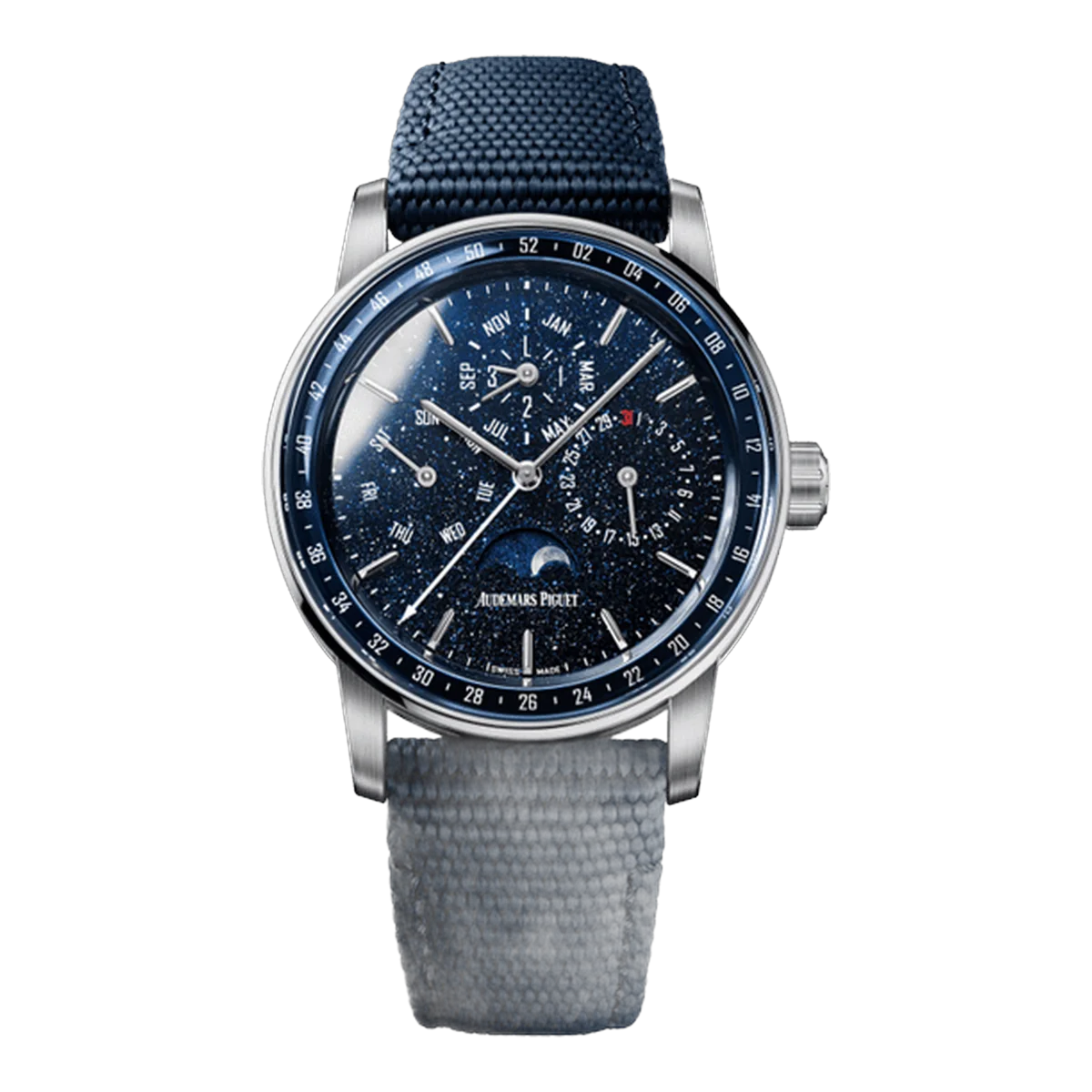 Audemars Piguet Code 11.59 26394Bc.Oo.D027Kb.01 Blue Aventurine Dial Perpetual Calendar 41Mm 18K White Gold Men's Watch