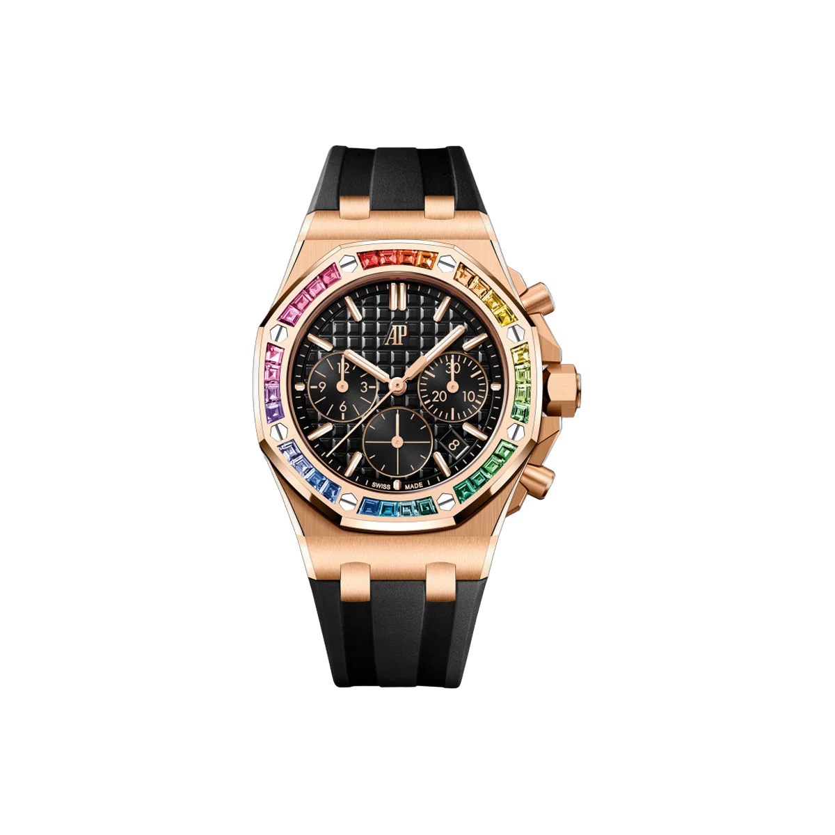 Audemars Piguet Offshore 26236OR.YY.D002CA.01 Chronograph Pink Rose Gold Rainbow 37mm Black Dial