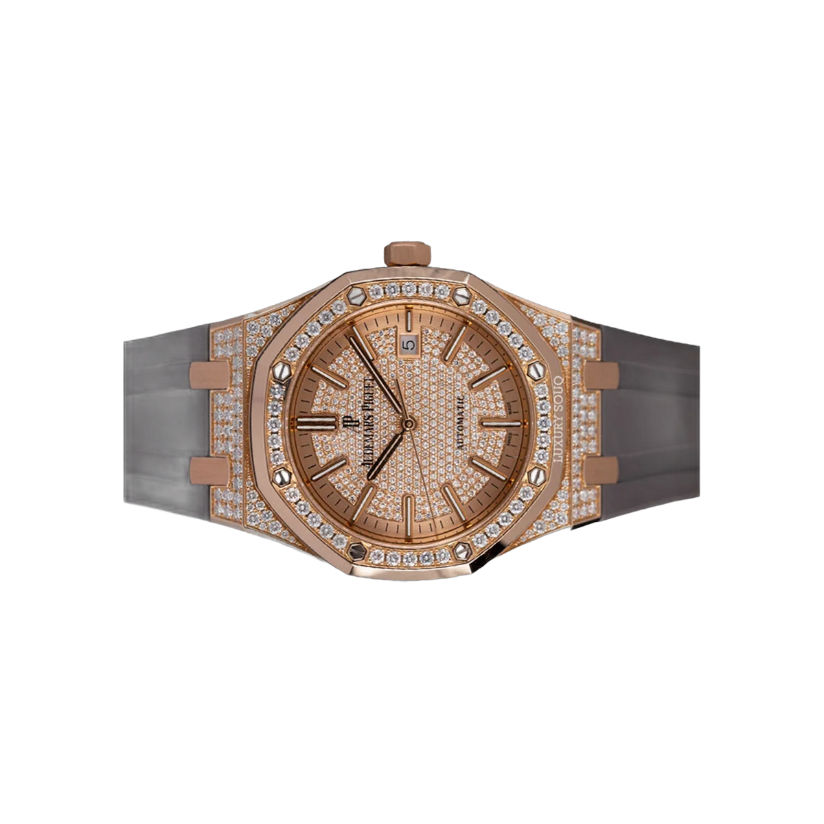 Audemars Piguet Royal Oak 15402OR.ZZ.D003CR.01 Rose Gold Pave Diamond Dial and Bezel 41mm Men's Watch – additional product photo 2