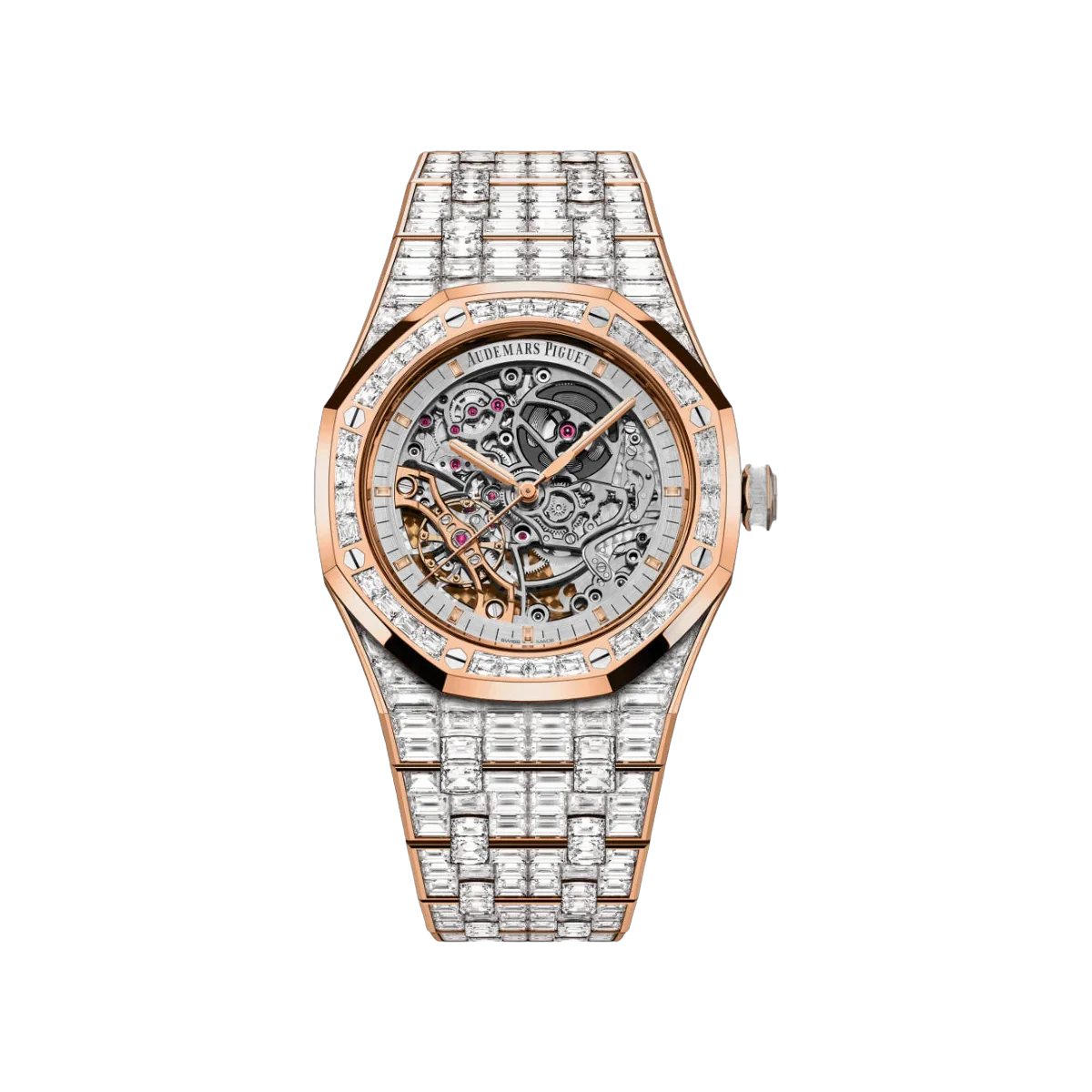 Audemars Piguet Royal Oak 15417Or.Zz.1267Or.01 Gray Dial Baguette Diamond