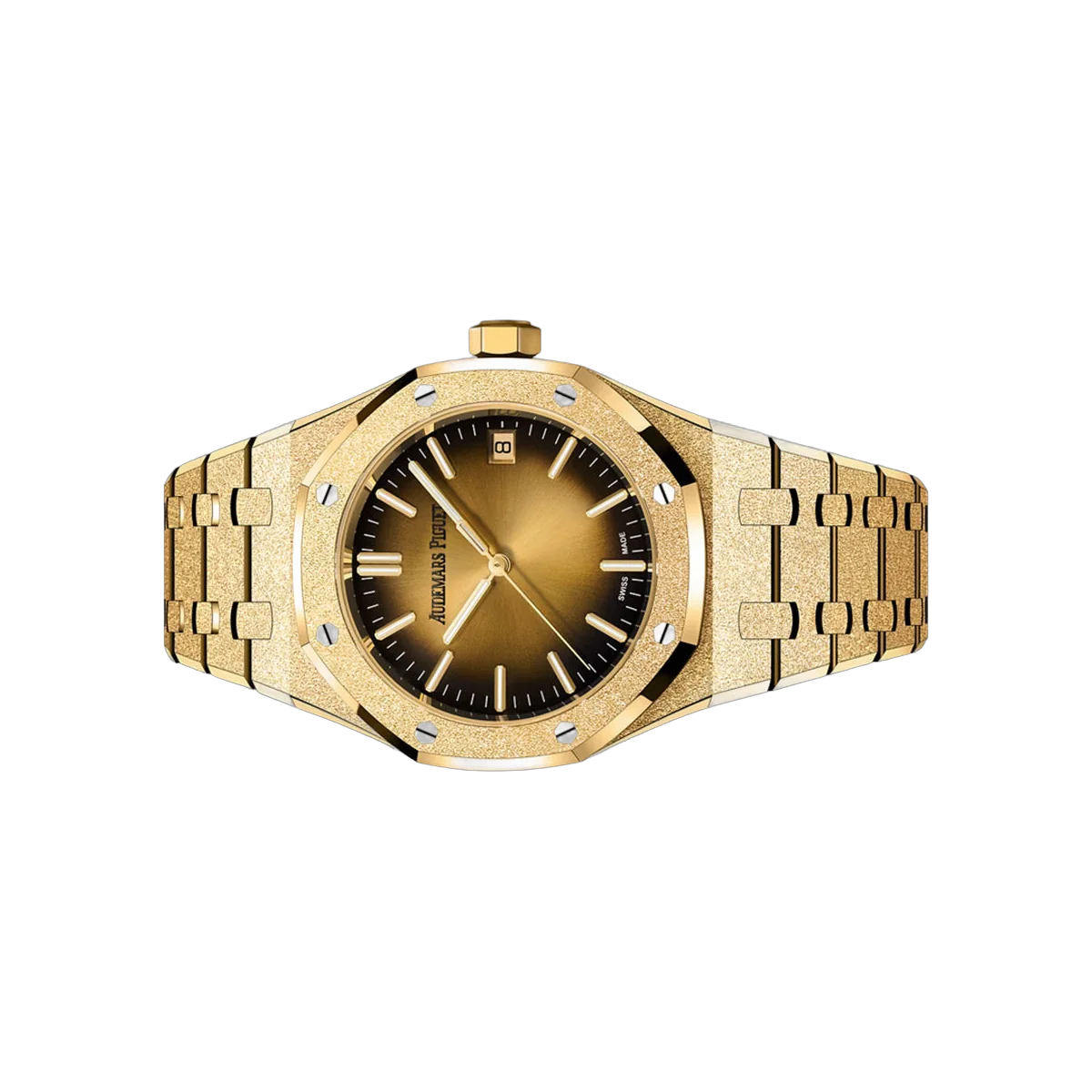 Audemars Piguet Royal Oak 15550BA.GG.1356BA.01 Frosted Yellow Gold Smoked Yellow Gold Dial 37mm Unisex Watch – additional product photo 2
