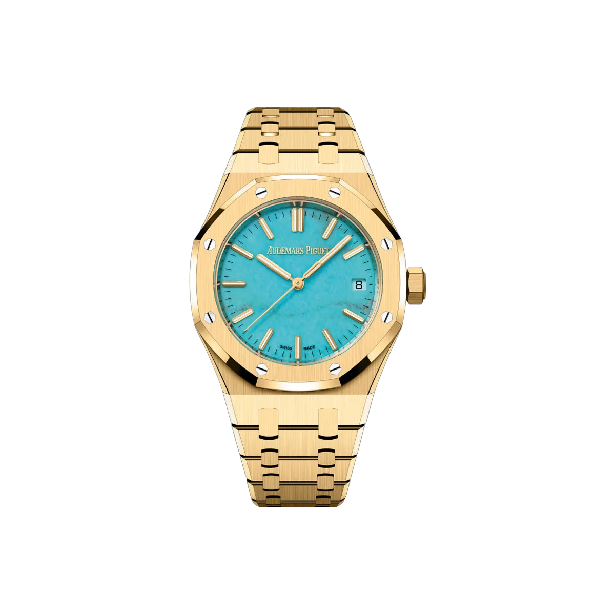 Audemars Piguet Royal Oak 15550BA.OO.1356BA.01 Yellow Gold 37mm Turquoise Dial