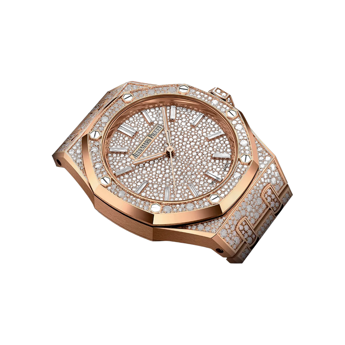 Audemars Piguet Royal Oak 15552OR.ZZ.1358OR.01 Rose Gold with Pave Diamonds 37mm Pave Diamond Dial Ladies Watch – additional product photo 2