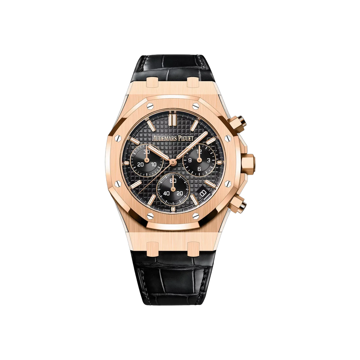 Audemars Piguet Royal Oak 26240OR.OO.D002CR.02 Rose Gold 41mm Black Tapisserie Dial Men's Watch
