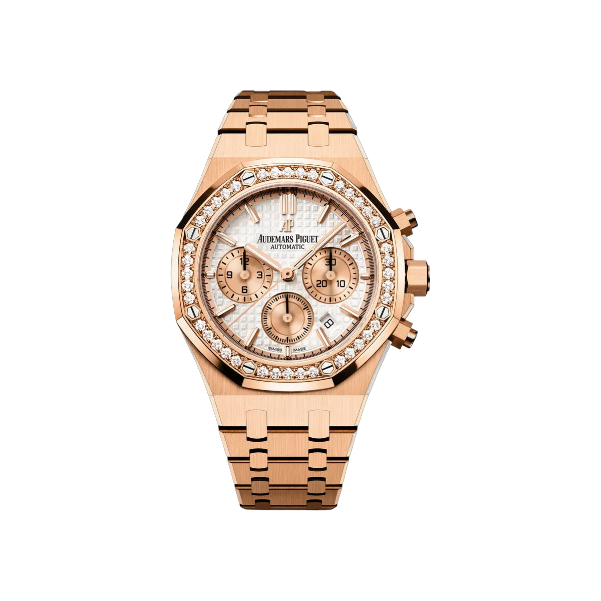 Audemars Piguet Royal Oak 26315OR.ZZ.1256OR.01 Rose Gold 38mm Silver Dial Ladies Watch