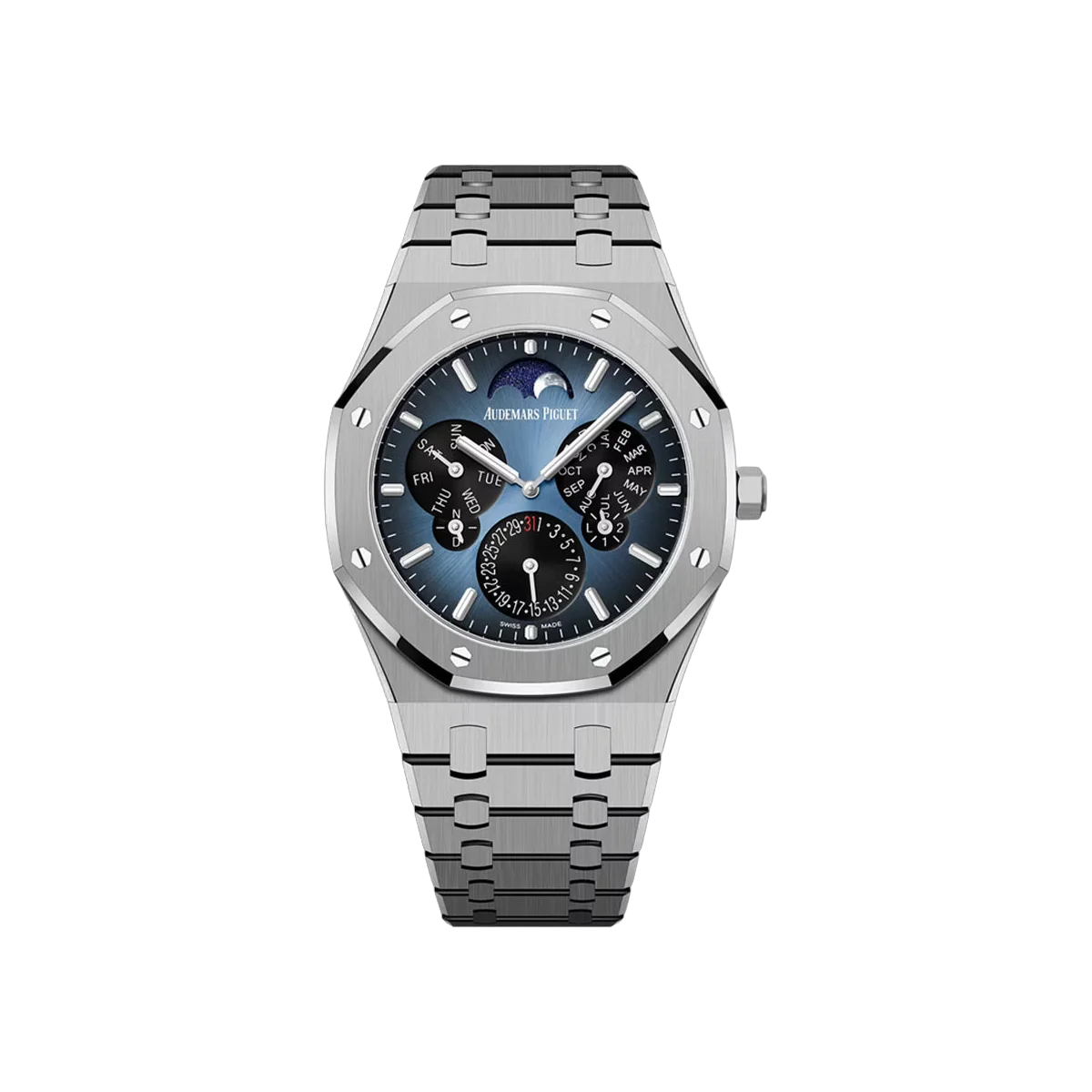 Audemars Piguet Royal Oak 26586TI.OO.1240TI.01 Perpetual Calendar Ultra-Thin Ltd. Edition Blue Dial 41mm Men's Watch