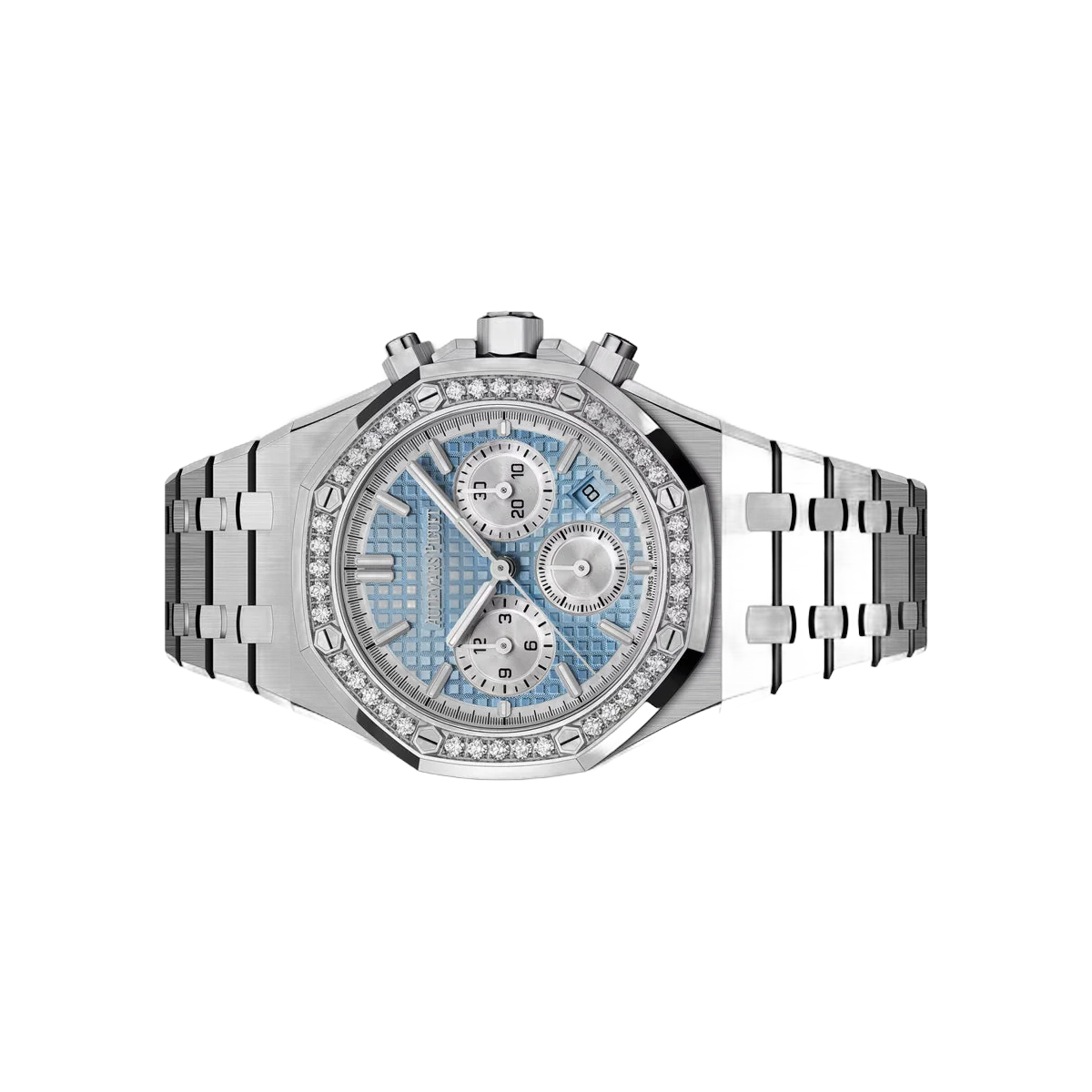Audemars Piguet Royal Oak 26715ST.ZZ.1356ST.01 Steel with Diamond Bezel 38mm Sky Blue Dial Unisex Watch – additional product photo 2