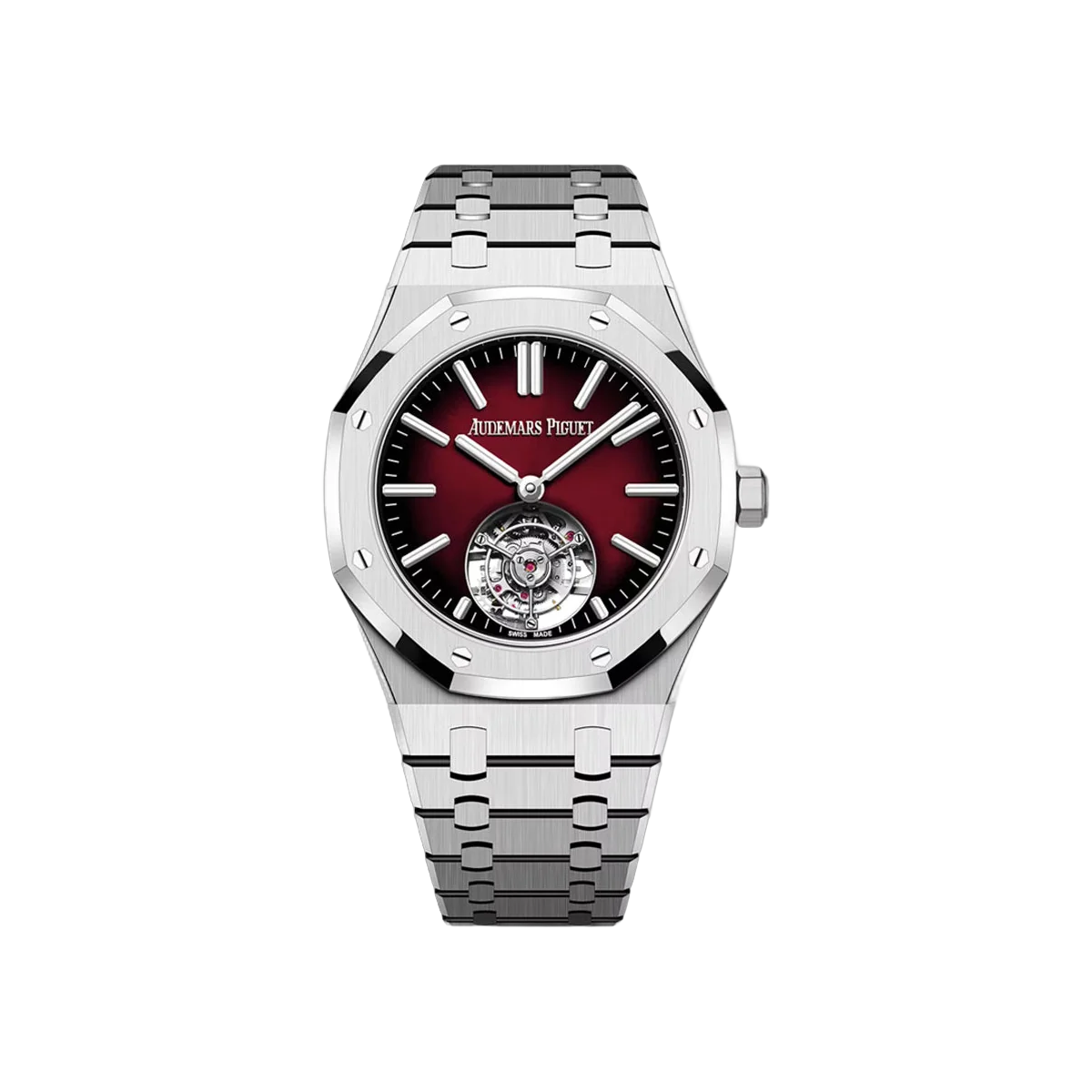 Audemars Piguet Royal Oak 26730ST.OO.1320ST.05 Flying Tourbillon Stainless Steel 41mm Burgundy Dial Men's Watch