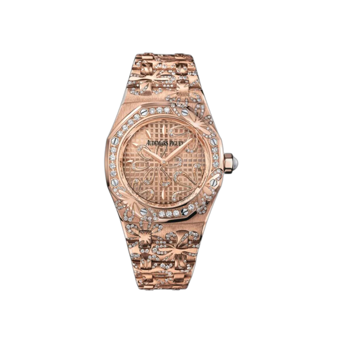 Audemars Piguet Royal Oak 67617OR.ZZ.1235OR.01 Floral Diamond 18K Rose Gold