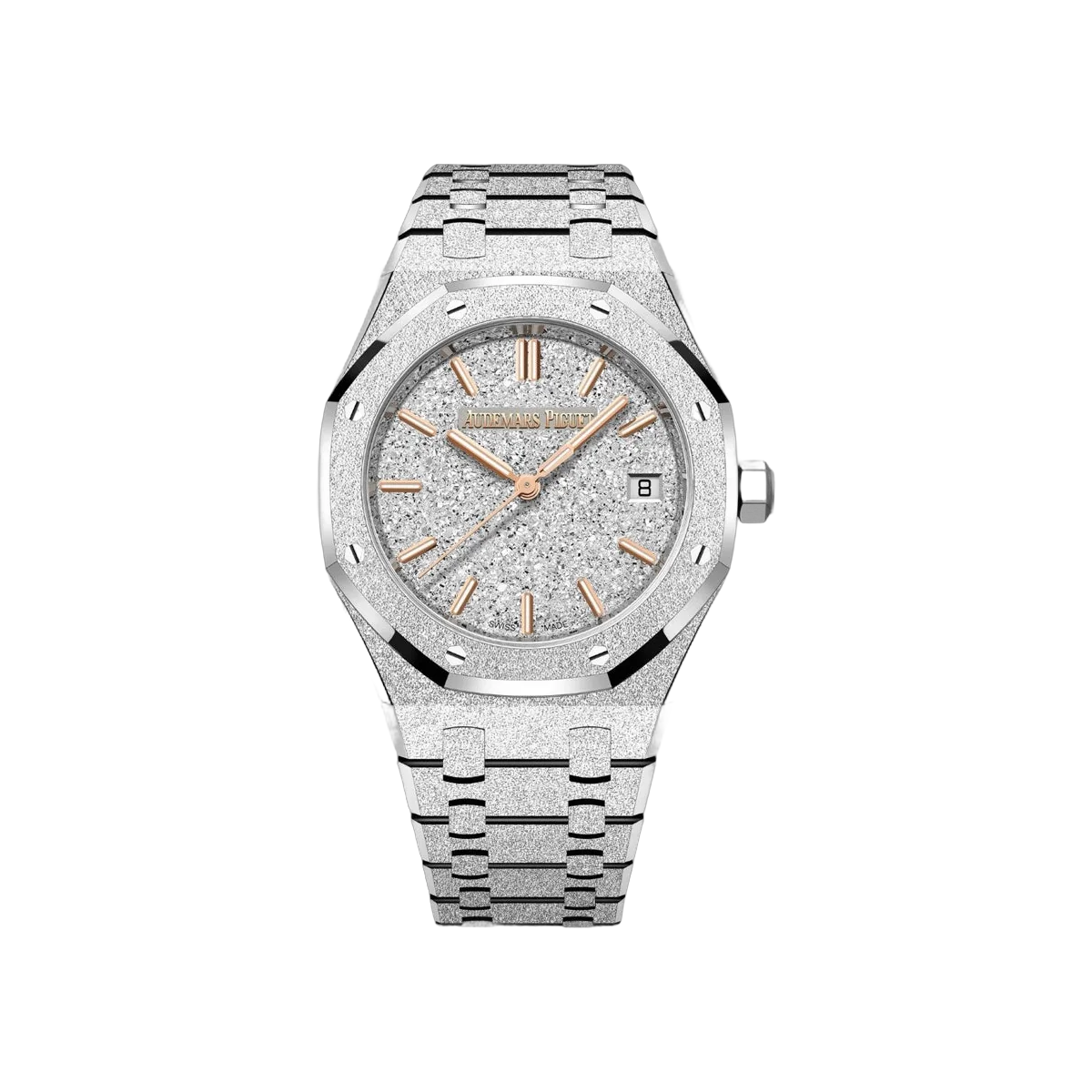 Audemars Piguet Royal Oak 77450BC.GG.1361BC.01 Automatic White Gold Frosted Dial 34mm Ladies Watch