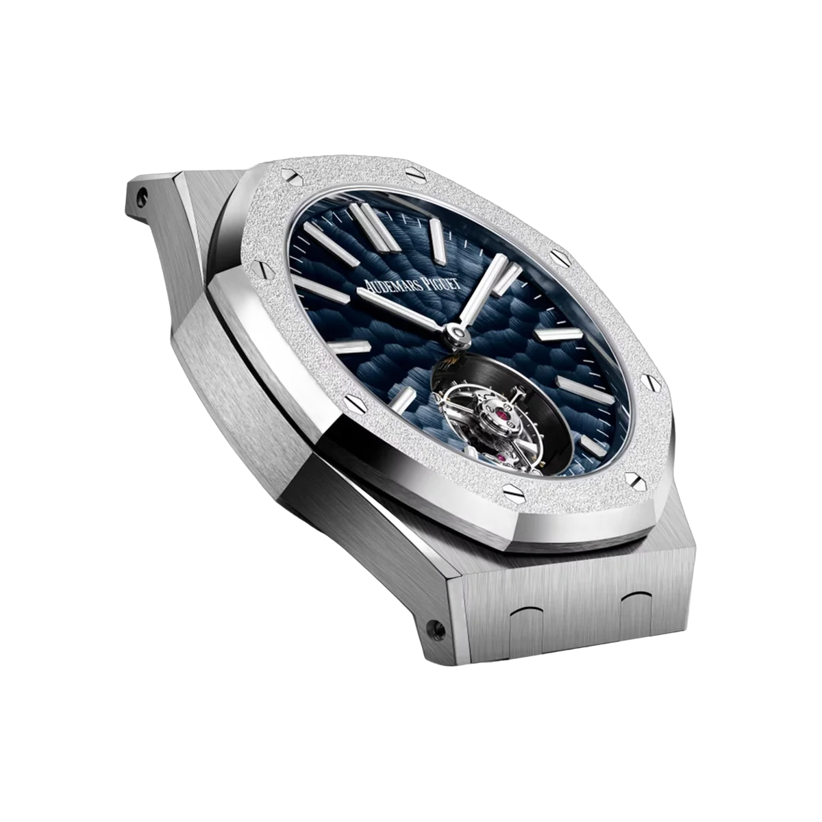 Audemars Piguet Royal Oak Flying Tourbillon 26730BC.GG.1320BC.01 White Gold Frosted Bezel 41mm Blue Dimpled Dial Men's Watch – additional product photo 3