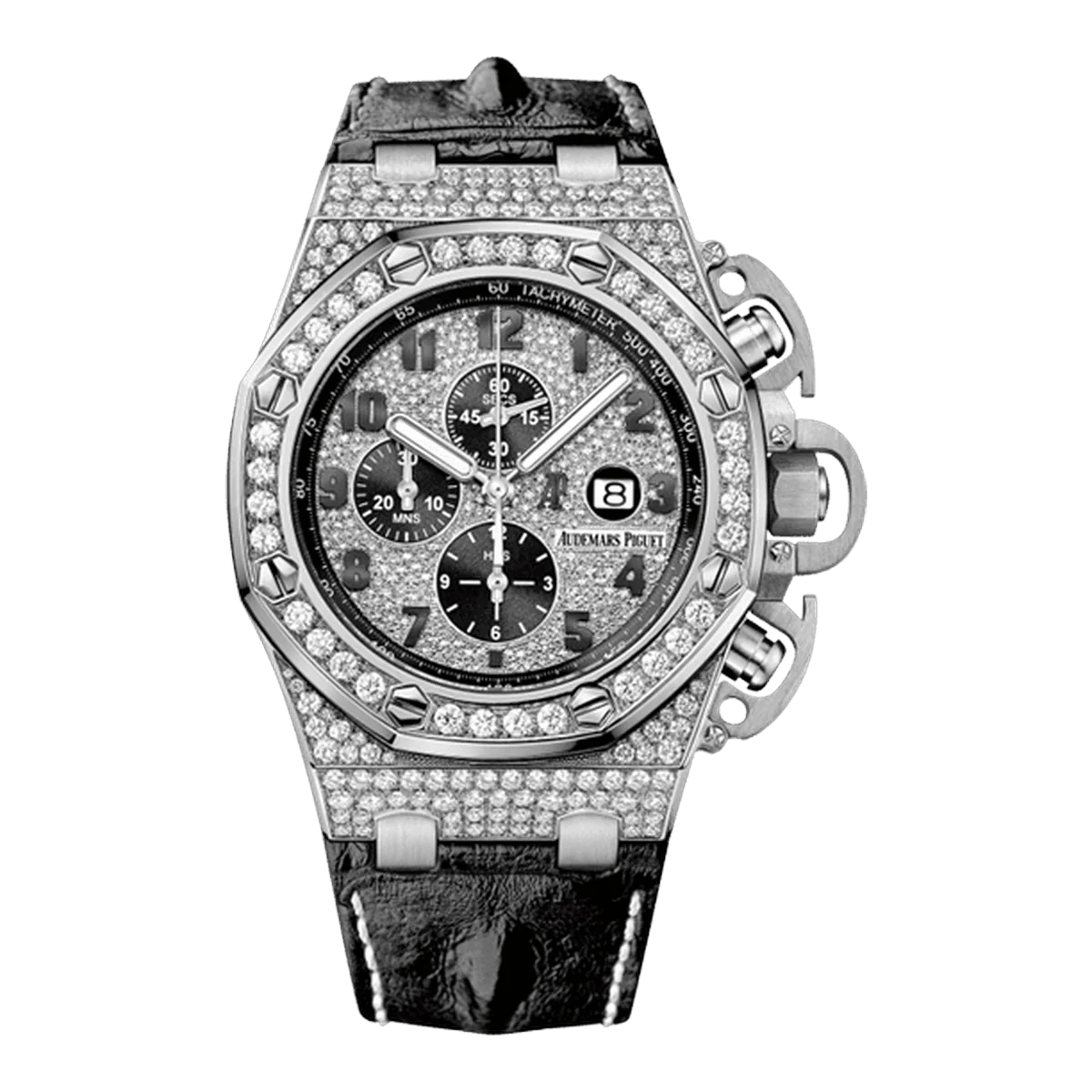 Audemars Piguet Royal Oak Offshore 26215.BC.ZZ.A101CR.01 White Gold Paved Diamonds 48Mm Men's Watch