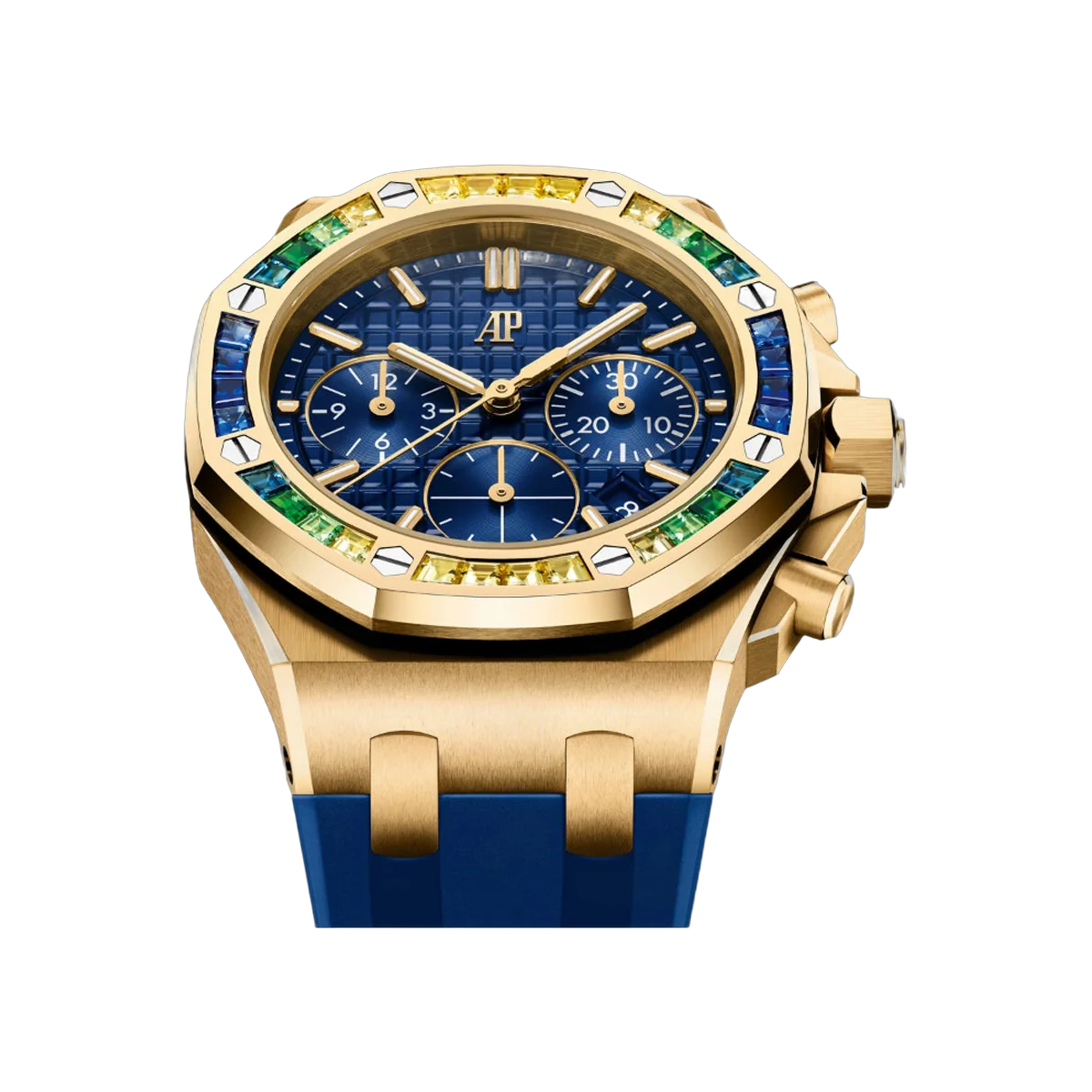 Audemars Piguet Royal Oak Offshore 26236BA.YY.D346CA.01 Yellow Gold Sapphire Bezel 37mm Blue Dial Unisex Watch – additional product photo 2