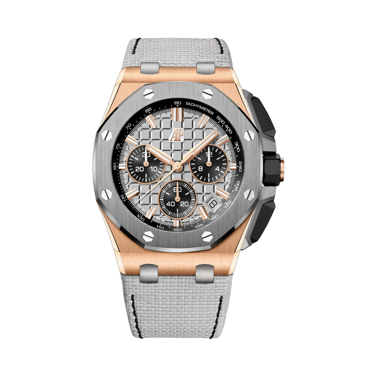 Audemars Piguet Royal Oak Offshore 26420OI.OO.A015VE.01 Chronograph 43mm Pink Rose Gold Titanium Bezel Grey