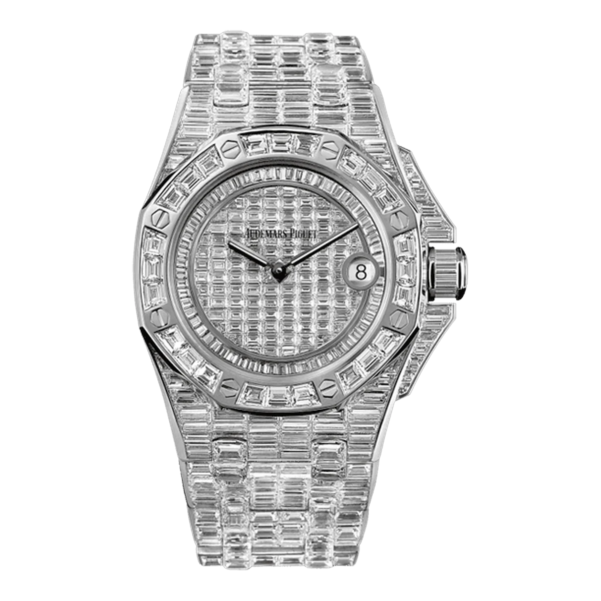 Audemars Piguet Royal Oak Offshore 67543Bc.Zz.9185Bc.01 Diamonds 37Mm 18K White Gold Full Diamonds Ladies Watch